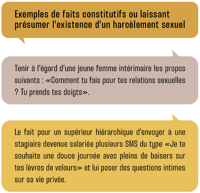 Exemples de harcèlement sexuel du type 2